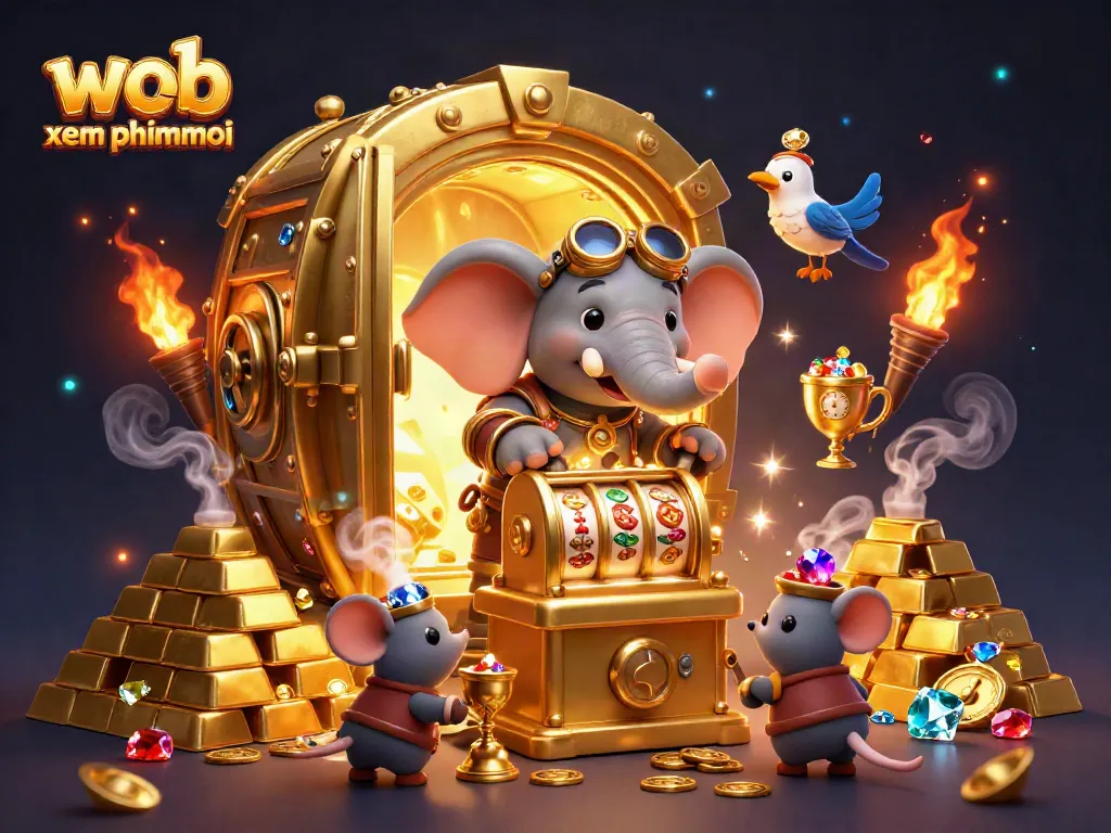 Spin the reels with web xem phimmoi's dynamic slot game featuring steampunk characters and treasures.